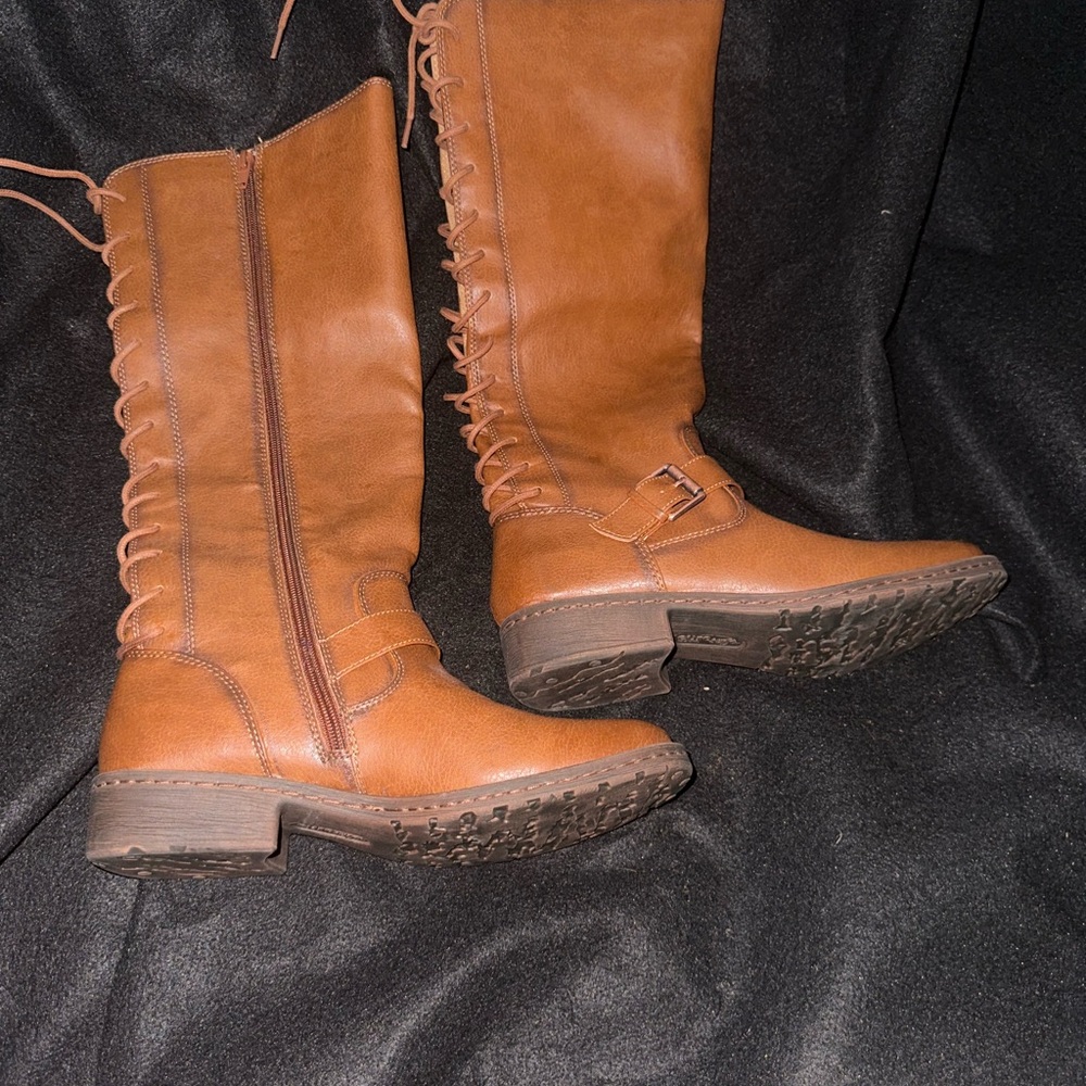 Caramel Brown knee boots - Picture 6 of 8